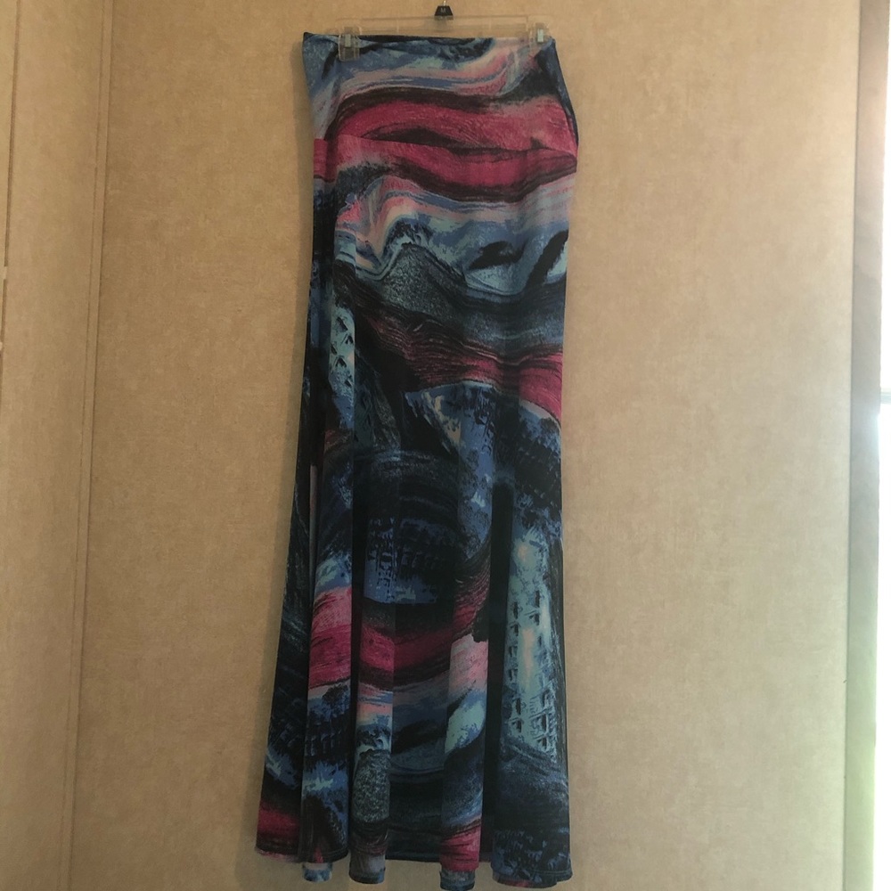 LLR watercolor print Maxi skirt size Large.